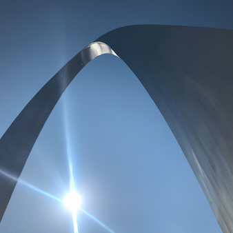 St. Louis Arch with sunlight